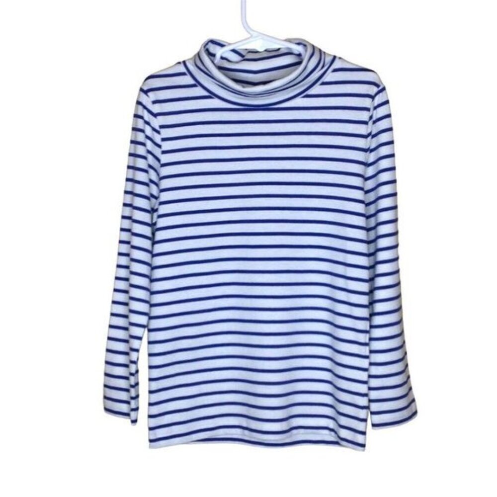 Boden Striped Long Sleeve Tee Top Blue/White 6 – 7Y